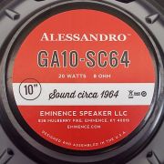 Eminence GA10-SC64: 10 inch Guitar Speaker by George Alessandro -1302