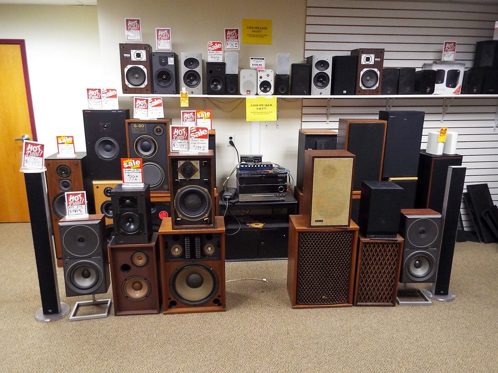 some of the selection available at the speaker store, Midwest Speaker Repair